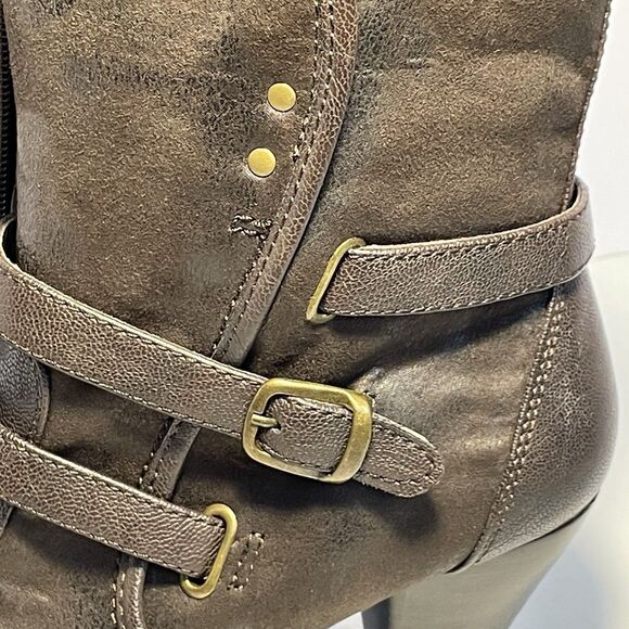 Baretraps Sela Brown Straps Zip Ankle Heel Booties Women's Size 10M - Picture 6 of 16